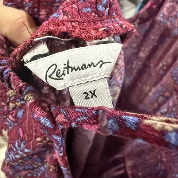 Reitmans Plus Size 2X Burgundy Floral Paisley Dress - Picture 2 of 4